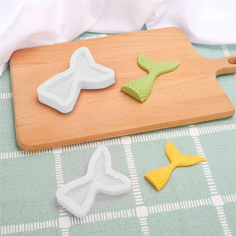 3D Mermaid Tail Mold Fondant Mould Silicone DIY Chocolate Cake Baking Mould Tool Decor Fondant Soap Molds