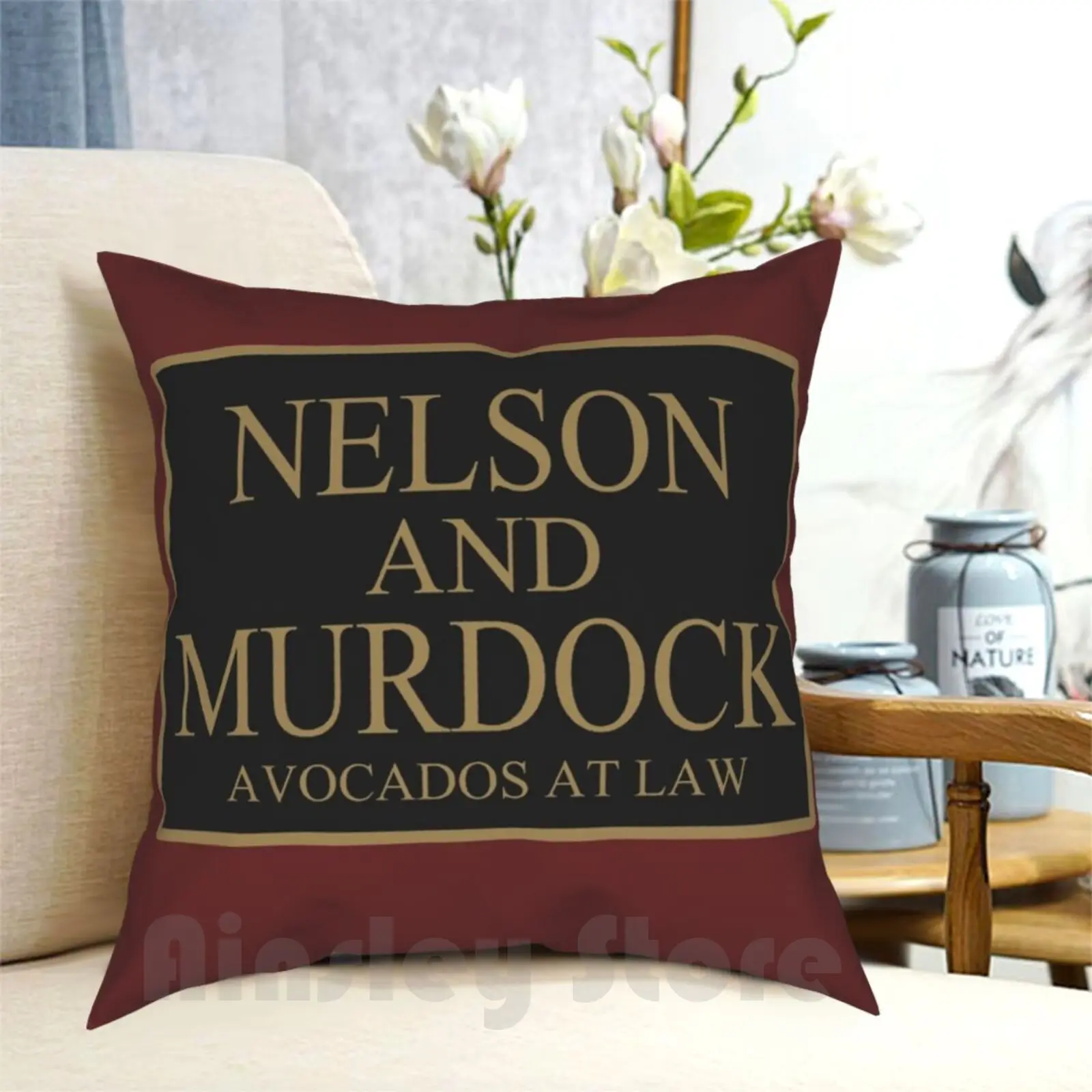 Nelson And Murdock Avocados At Law Pillow Case Printed Home Soft Throw Pillow Comics Nerd Culture Geek Nerdy Tv Movies