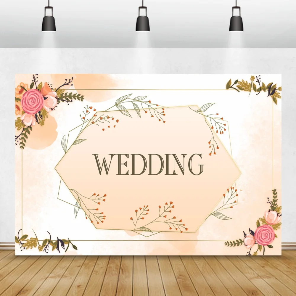 Wedding Ceremony Photography Backdrop Blooms Flower Curtain Wall Portrait Custom Poster Birthday Party Family Photo Background