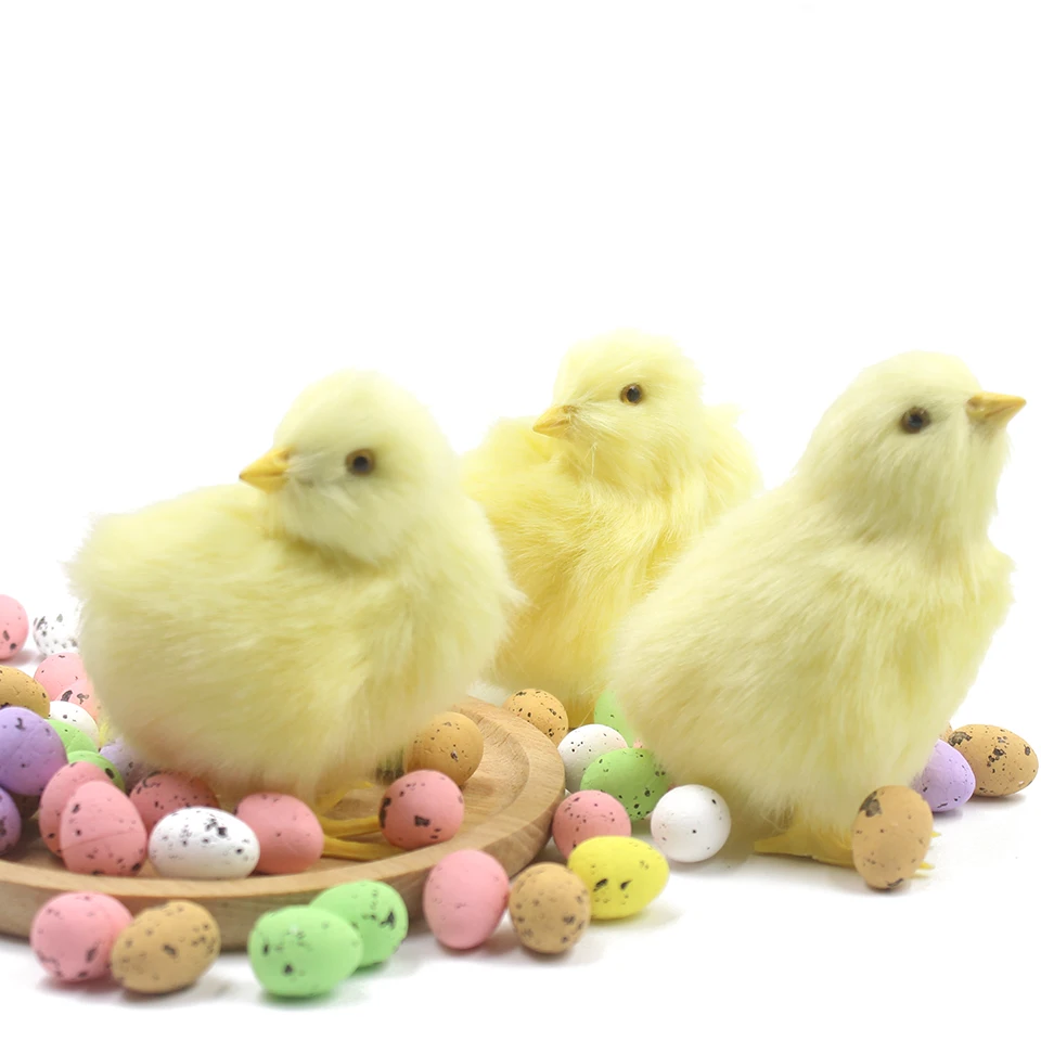 Realistic Cute Easter Chick Brinquedo, Simulação Decoração, DIY Miniature Chicken, Ornamento de jardim, Casa, Decoração de festa