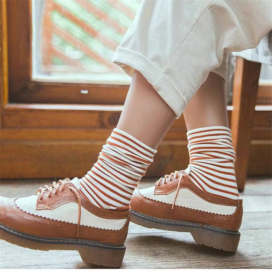 [COSPLACOOL]Striped Heap Heap College Style Socks Long Smiple Harajuku Socks Women Skarpetki Chaussette Femme Calcetines Mujer