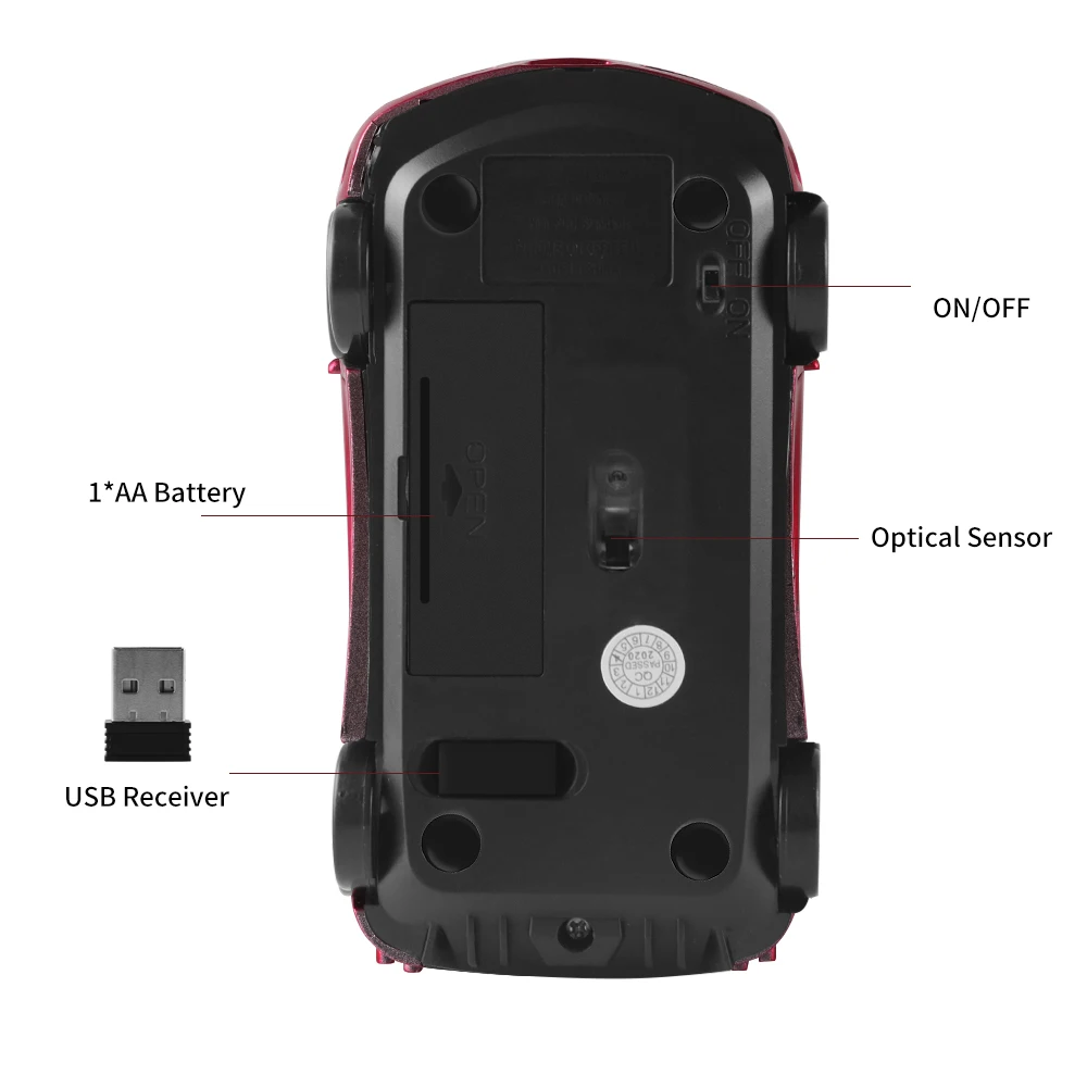 CHYI Sports Car Wireless Mouse 2.4G Optical Mouse 1200DPI Computer Car Shaped Gamer Mause USB Office Gaming Mice For PC Laptop