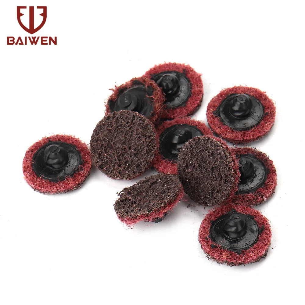30Pcs 1/2/3 zoll R typ Schnell Ändern Discs Oberflächenbehandlungsscheiben Rolle & Lock Schleifen Disc für Oberfläche Prep entlackung