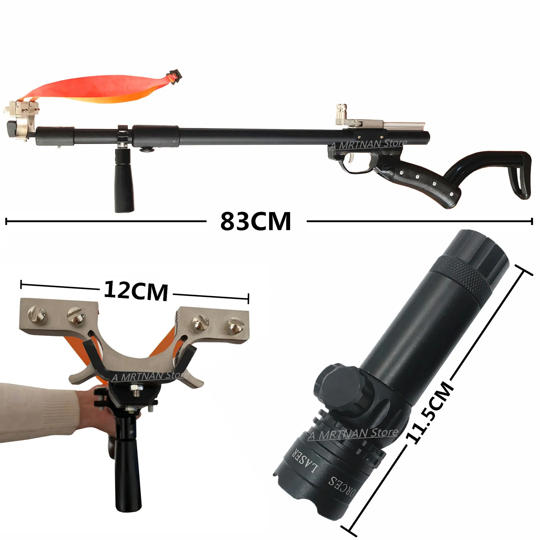 High Quality Metal Catapult Professional Outdoor Hunting Slingshot Optical Sight Flat Rubber Band Outdoor Shooting Slingshot