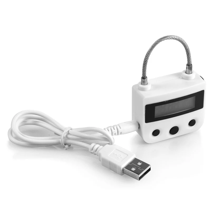 شحن قفل توقيت ل BDSM عبودية أصفاد الفم الكمامة المكونات العفة قفص سراويل الوثن الوقت التبديل العفة قفل ألعاب الجنس #5