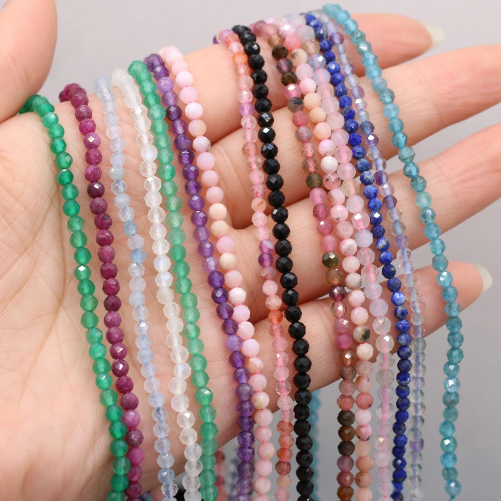 Natural Pink Tourmaline Beads Faceted Loose Round Beads for Jewelry Making Necklace DIY Bracelet Accessories 2 3mm - Detail 1