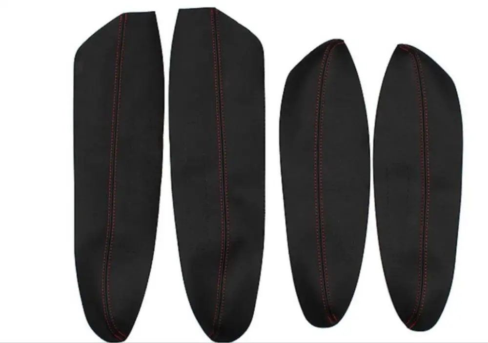 Microfiber Leather Door Panels Armrest leather Covers Protective Trim for For Peugeot 308 (2009-2014) with Mount Fittings
