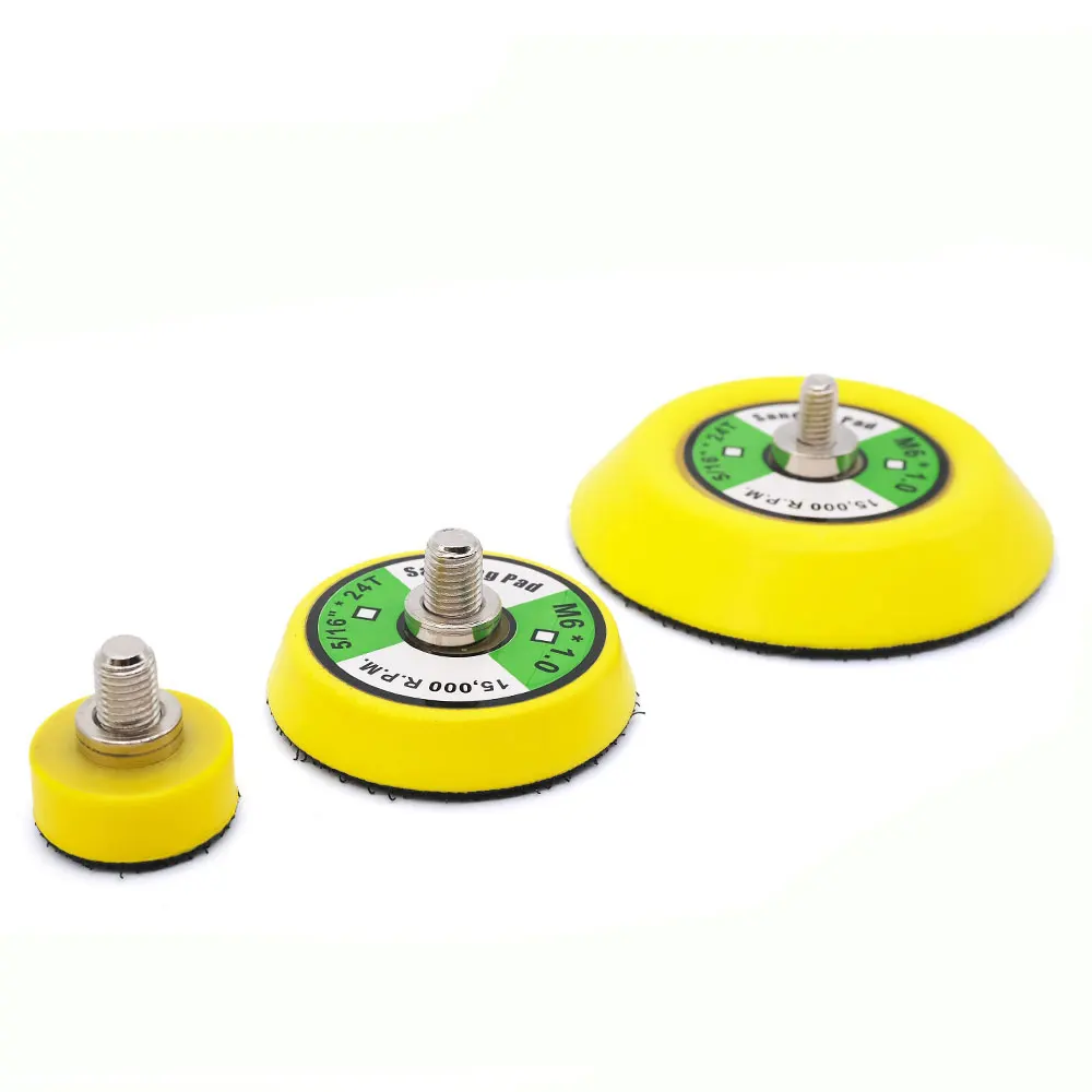 Polegada Lixadeira de Disco Almofada de Apoio para Polidor de ar Gancho & Loop Placa Traseira Abrasiva Moagem Ferramenta m6 & 16*24t 1