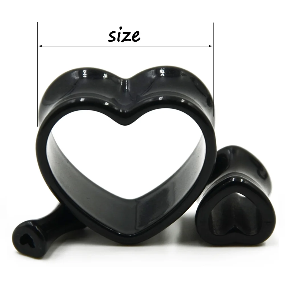 Acrylic Love Heart Shaped Ear Gauge Piercing