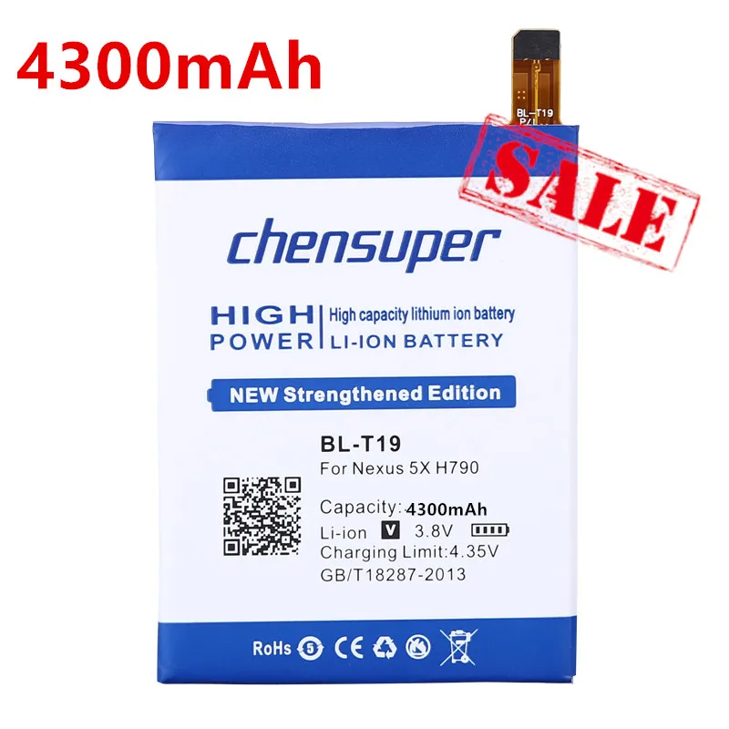 NEW chensuper 4300mAh BL-T19 Battery BL T19 for LG Nexus 5X Battery H790 H791 H798 BLT19