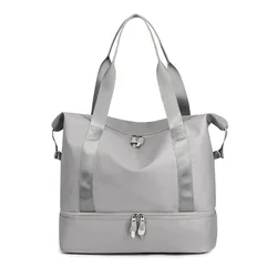 Bolsas de viaje impermeables para mujer, bolso grande de nailon, equipaje separado en seco y húmedo, bolsa deportiva para viajar, bolsa de fin de semana, novedad de 2024