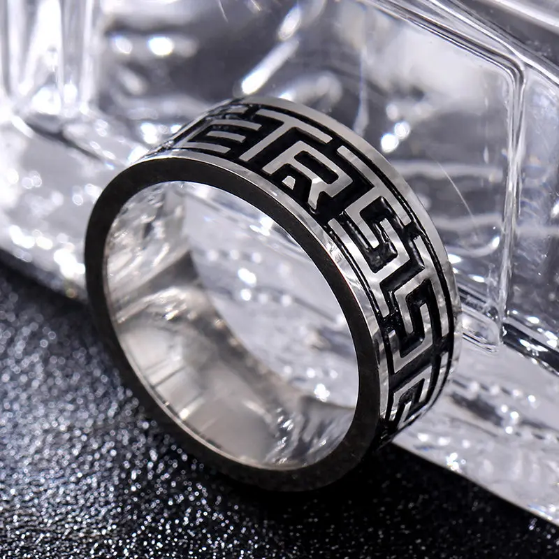 Vintage 316L Stainless Steel Ring for Men And Women Never Fade Power Lucky \