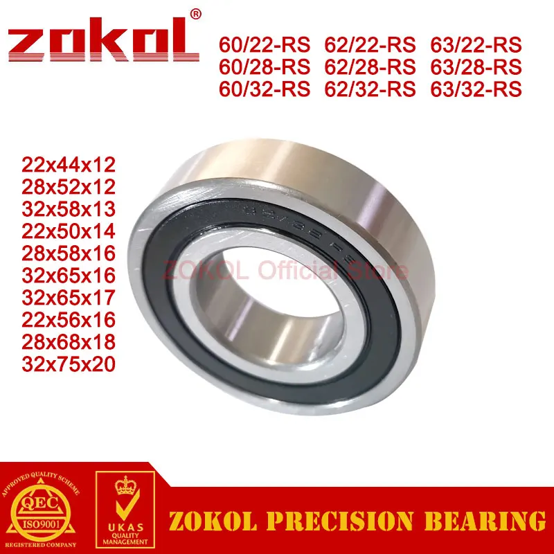 

ZOKOL 60/22 60/28 60/32 rs 62/22 62/28 62/32-2rs 63/22 63/28 63/28 RS RZ Motorcycle Crankshaft Deep Groove Ball Bearing