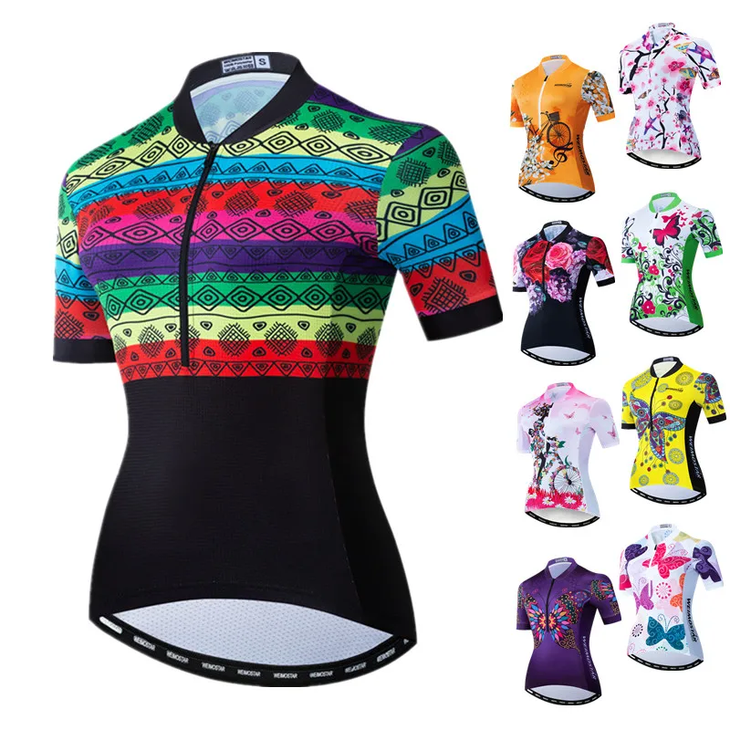 

Weimostar Summer Cycling Jersey Women Short Sleeve MTB Bike Jersey Shirt Quick Dry Pro Team Bicycle Clothing Maillot Ciclismo