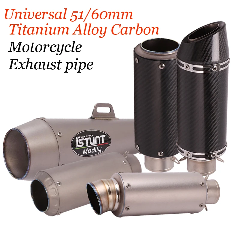 

Universal 51/60mm Titanium Alloy Carbon Motorcycle Exhaust pipe Modified Scooter Muffler DB Killer for S1000rr