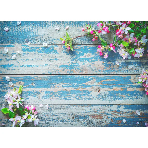 ZHISUXI Vinyl Photography Backdrops  Flower and wood Planks Theme Photography Background  DST-1019