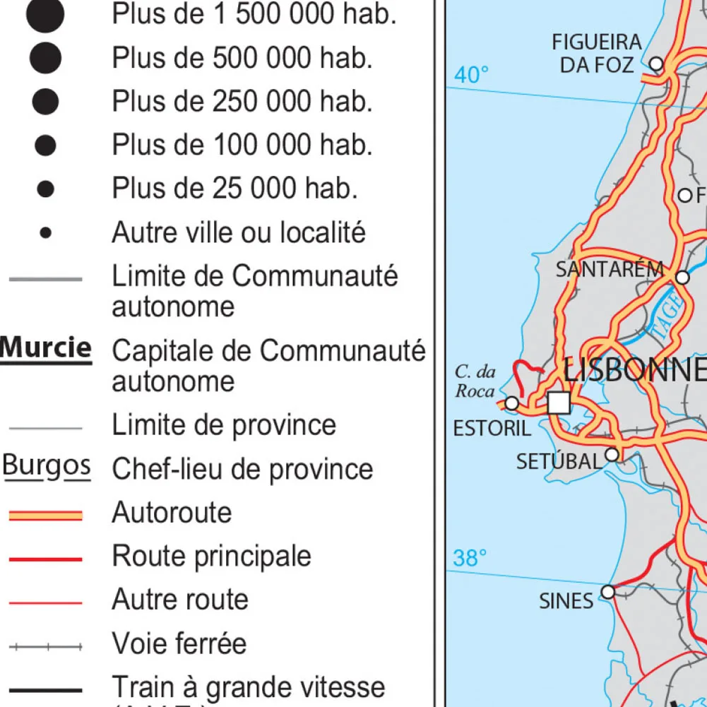 84*59cm mapa político e transporte da espanha, poster da parede francês, pintura de tela, decoração de casa, material escolar