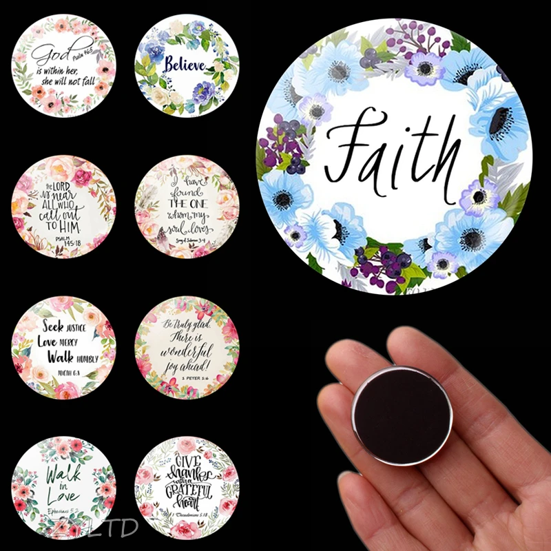 Bible Verse Faith Fridge Magnet DIY Notes Fridge Sticker Gifts for Christian Bibles Refrigerator Magnets Scripture Quotes Decor