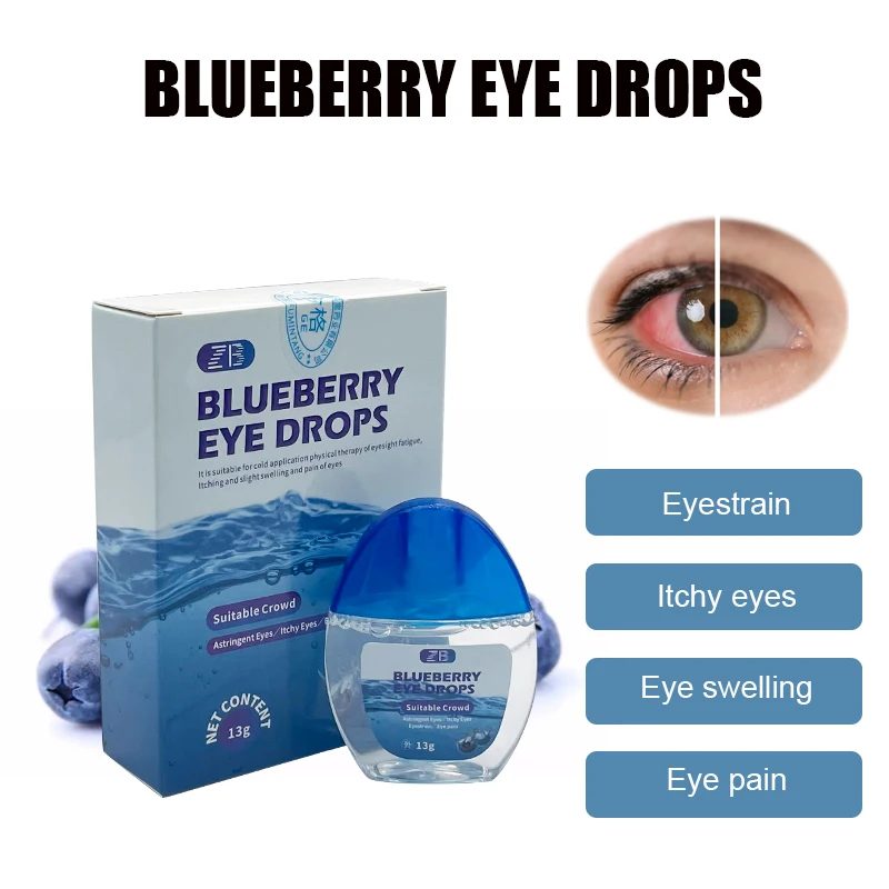 Blueberry Eye Drops For Asthenopia Relieves Dry Anti-Itchy Removal Fatigue Eyes Health Care Refreshing Liquid Care Dressing