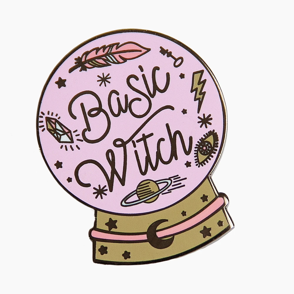 Beautiful Crystal Ball Hard Enamel Pin Mysterious Basic Witch Medal Brooch Fashion Lapel Backpack Pins Decor Halloween Gift