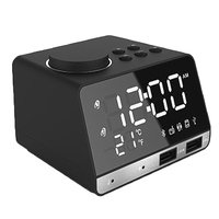 Digital alarm clock with time projection LED display USB mobile phone charging Bluetooth speaker radio electronic alarm clock