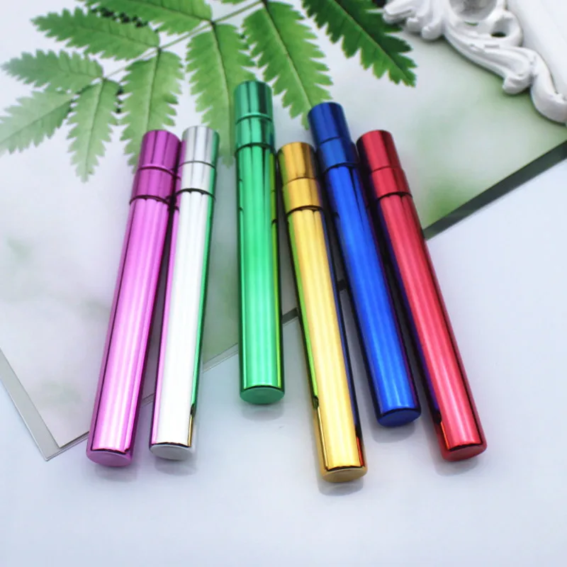 

50pcs/lot 10ml Perfume Bottle Sample Thin Glass Vials Test Tube Bottle Pump Sprayer Perfume Atomizer Mix Colors