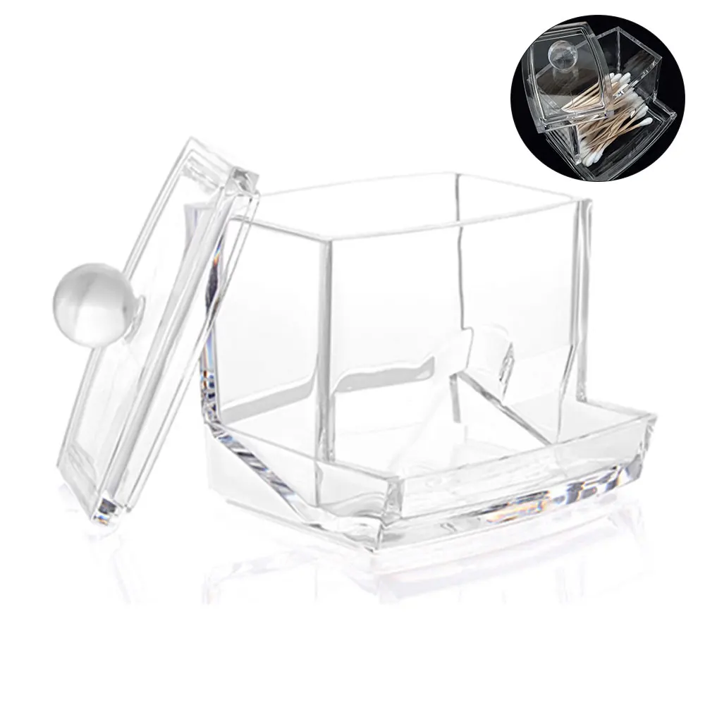 Transparent Acrylic Cotton Swab Cotton Storage Box Cosmetic Box for Swab Stick