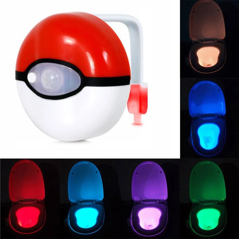 LED Toilet Light PIR with Suction Cup Motion Sensor Night Lamp 8 Colors BackLight WC Toilet Bowl Seat Bathroom Night Light Gift