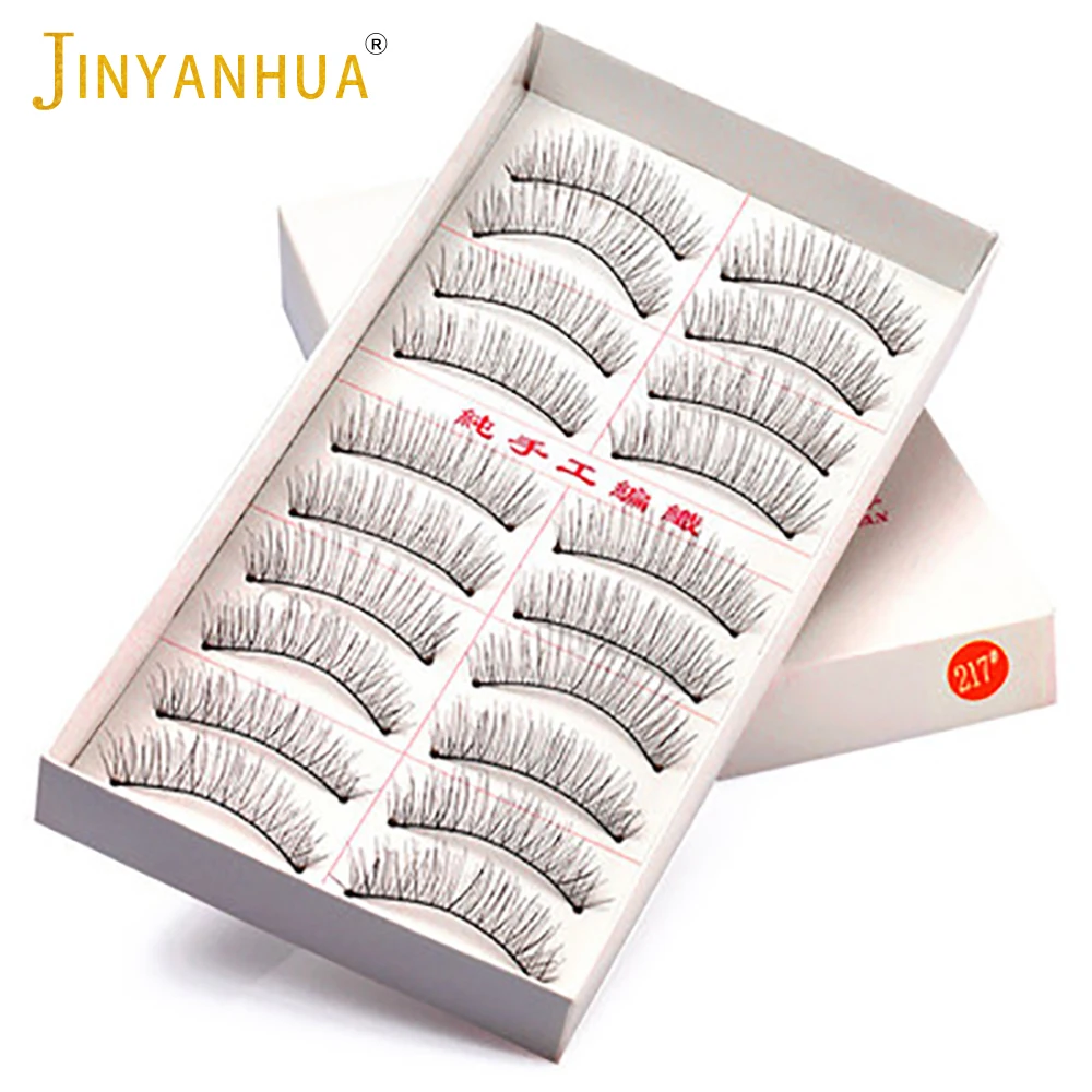 Taiwan Handmade False Eyelashes 216/217 Nude Makeup Natural Slim Model High Quality 10 Pairs Eyelashes Wholesale More Models