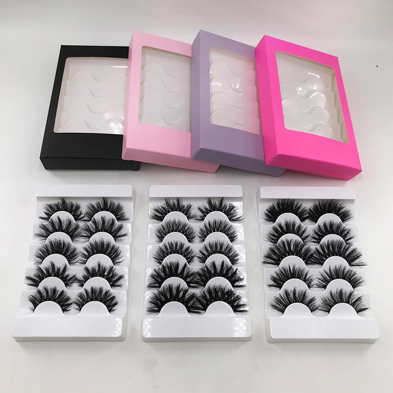 New Style 5 Pairs Lashes Box Eyelash Packaging Box Natural Long Thickness False Eyelashes