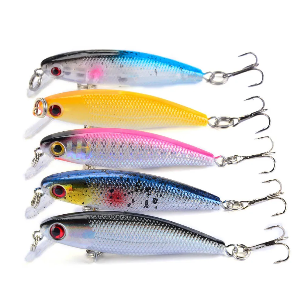 1 pcs 3D Eyes fishing bait 4.5g 6.5cm sinking bait vibrating rattan hook wiggler deep submergence marine artificial plastic bait