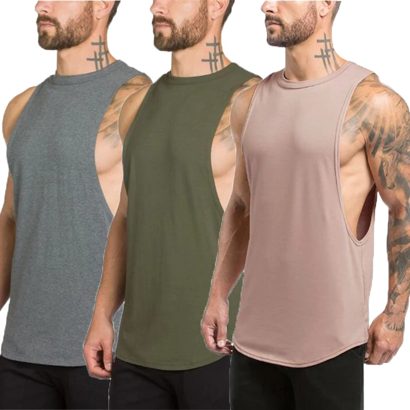 3 Pack Fitness Clothing Blank Bodybuilding Sleeveless Shirt Mens Gym Stringer Tank Top Men Sportswear Undershirt Fashion Vest