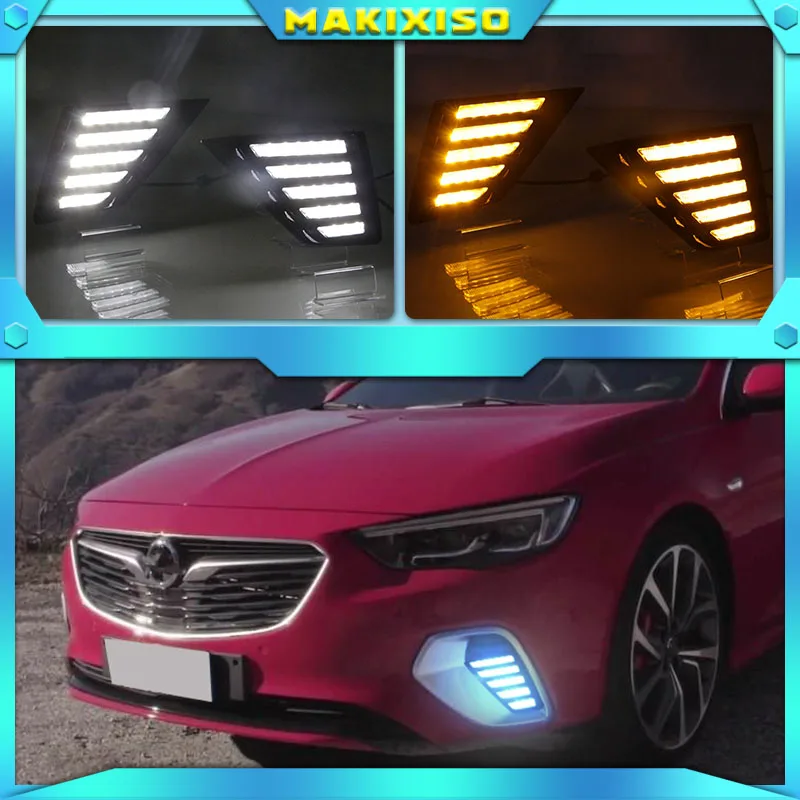 

2PCS Flowing Turn Yellow Signal Function 12V Car DRL Lamp LED Daytime Running Light For Opel Insignia GS 2017 2018