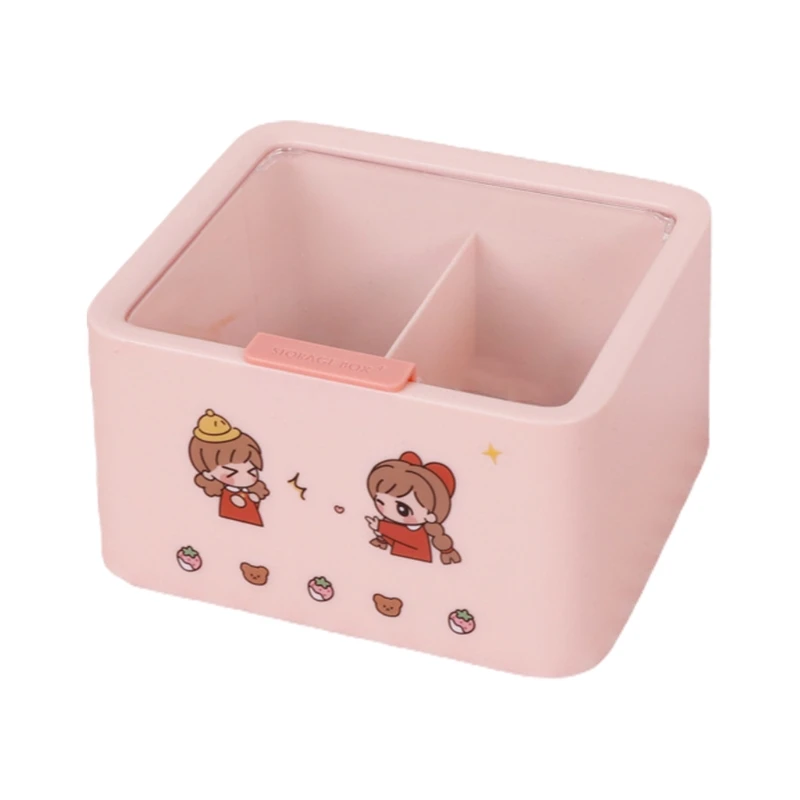 Creative Durable Storage Box with Lid Dust Proof Made by Plastic Lovely Cute Image Can Be Decoration Improve Popularity