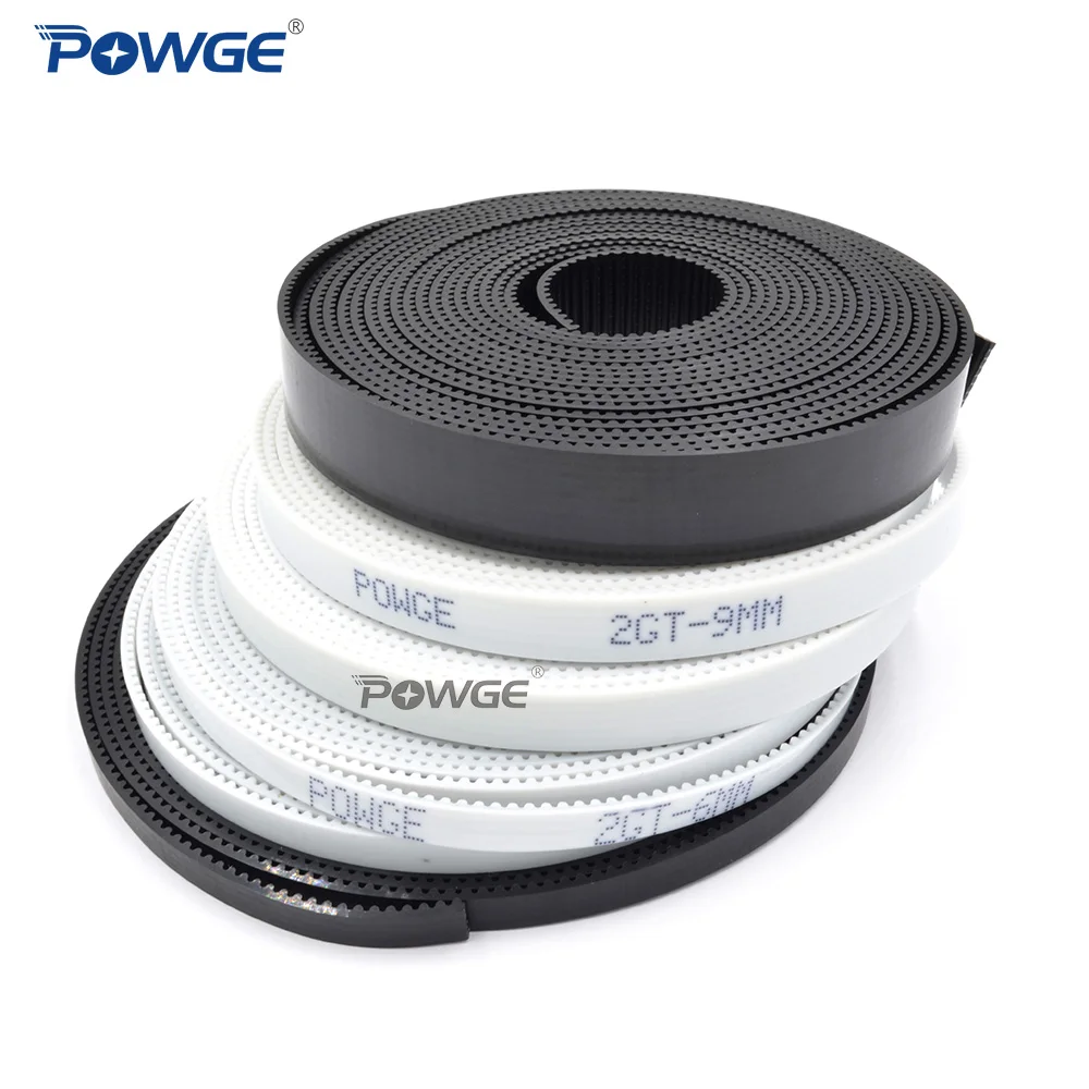 POWGE 2GT Open synchronous belt 2GT-6 width 4/6/9/10/15mm polyurethane Steel PU GT2 Timing belt Small backlash 3D printer