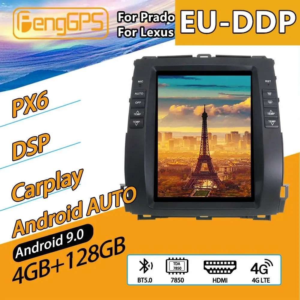 For Toyota Land Cruiser Prado 120 Lexus Gx470 2002 - 2009 Android Car Radio Stereo Multimedia Player 2 Din Autoradio Gps