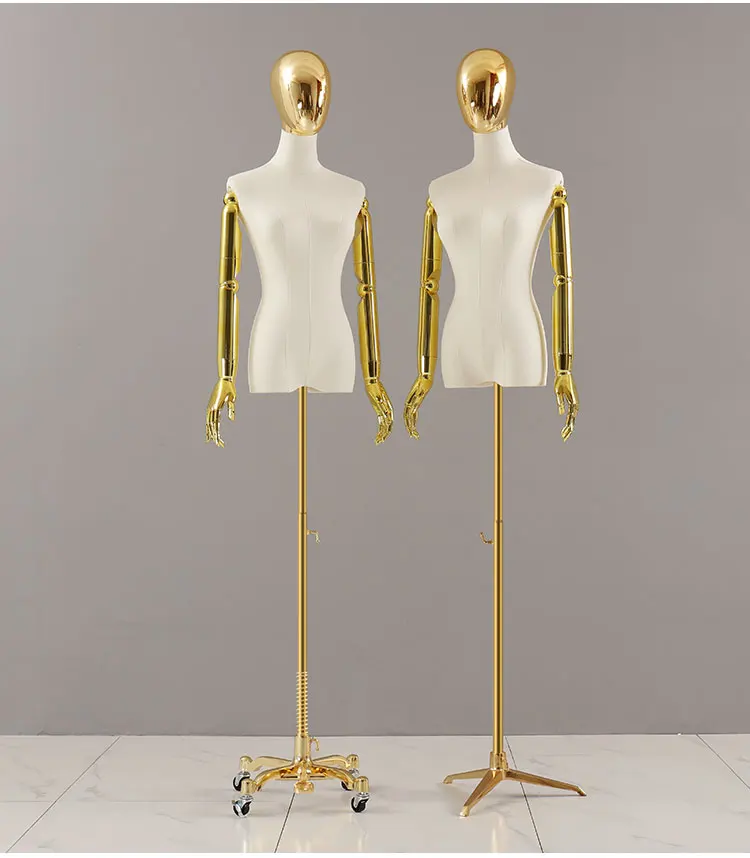 

New Arrival Golden Dressmaking Mannequin Fabric Model With Golden Hand Customized