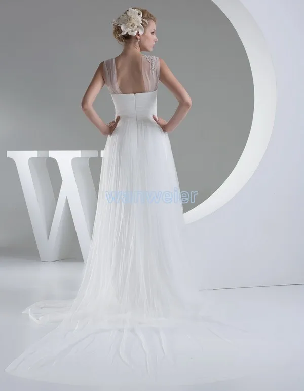 Robe de mariée blanche en tulle, nouveau design, taille/couleur personnalisée, petit train, magnifiques robes mère de la mariée, coupe a-line