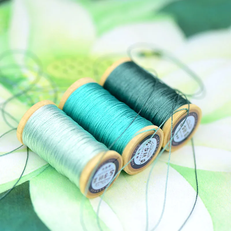 Roll Of 0.3mm polyamide fibre line  Hand-woven embroidery thread Tassels Line 50M High strength 3 Strands Thread bluish green