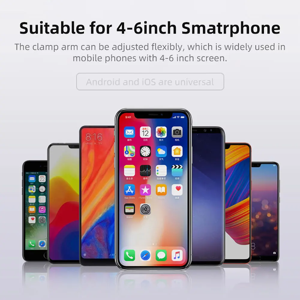 10 واط سيارة لاسلكية تهمة قوس منفذ الهواء قوس شحن سريع حامل للهاتف 4-6 بوصة التلقائي التعريفي عمود شحن