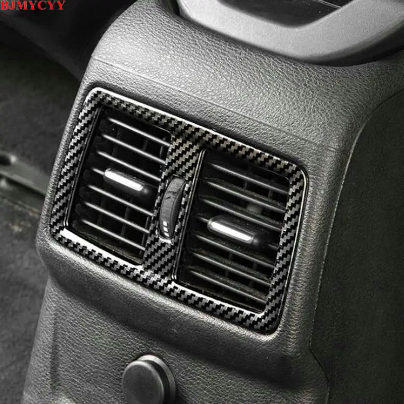 BJMYCYY Carbon fiber decorative frame for air outlet of rear air conditioner for BMW X1 2016-2019