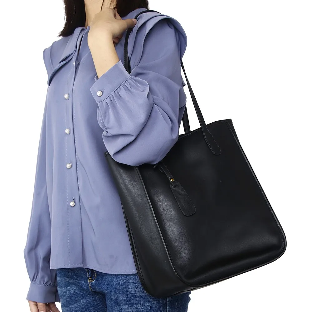 Bolso de mano de cuero dividido para mujer, bolsos de gran capacidad, diseñador de marca, bolso de hombro Simple a la moda