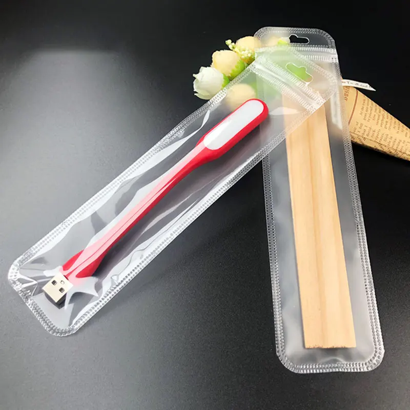 50pcs Thicken Self Sealing OPP Bags Transparent Plastic Storage Pouch with Hang Hole for Jewelry Retail Display Packaging