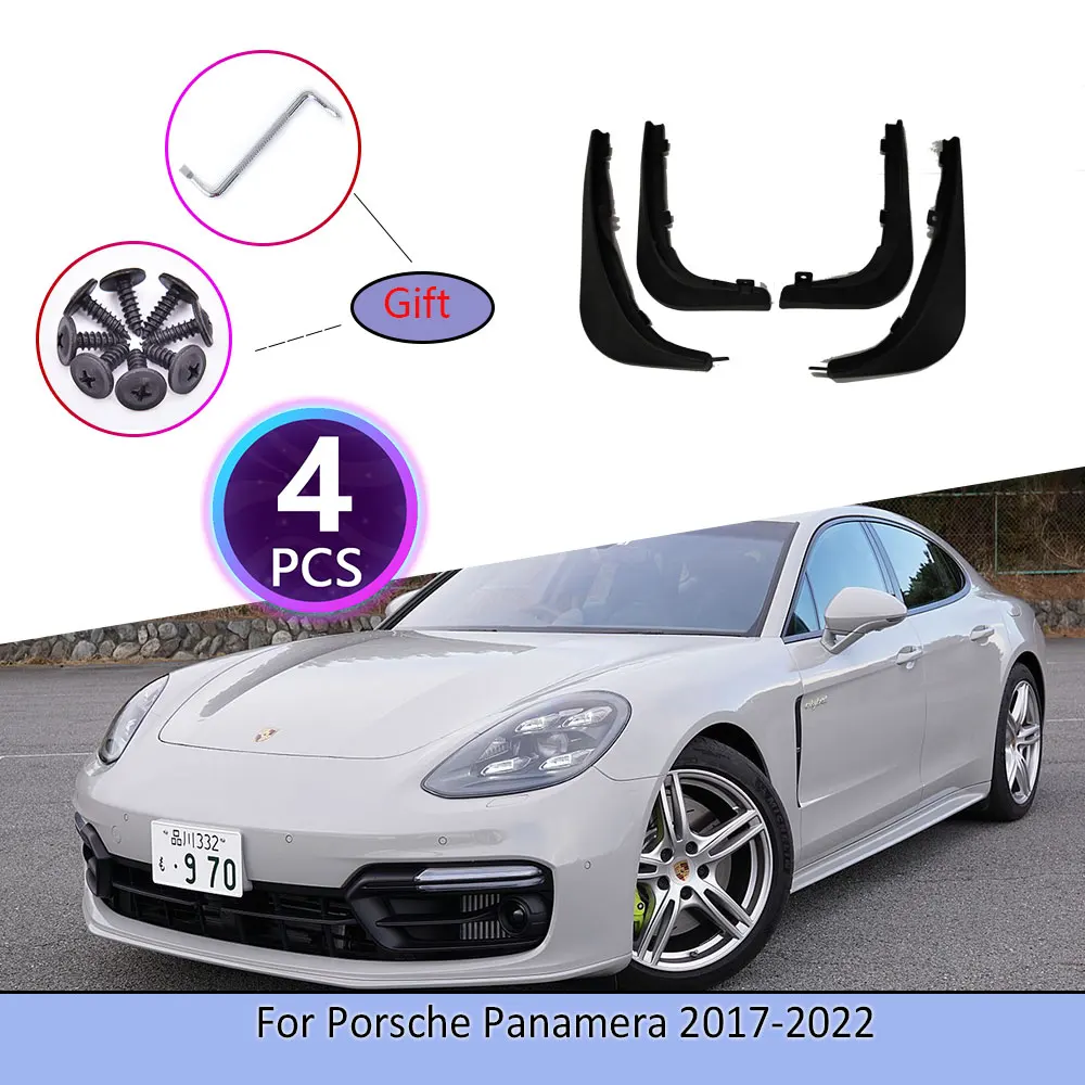 4PCS Car Mudguards For Porsche Panamera 2017~2022 Screw Cladding Splash Plastic Durable Flaps Mudflap Wheel Flap Accessories