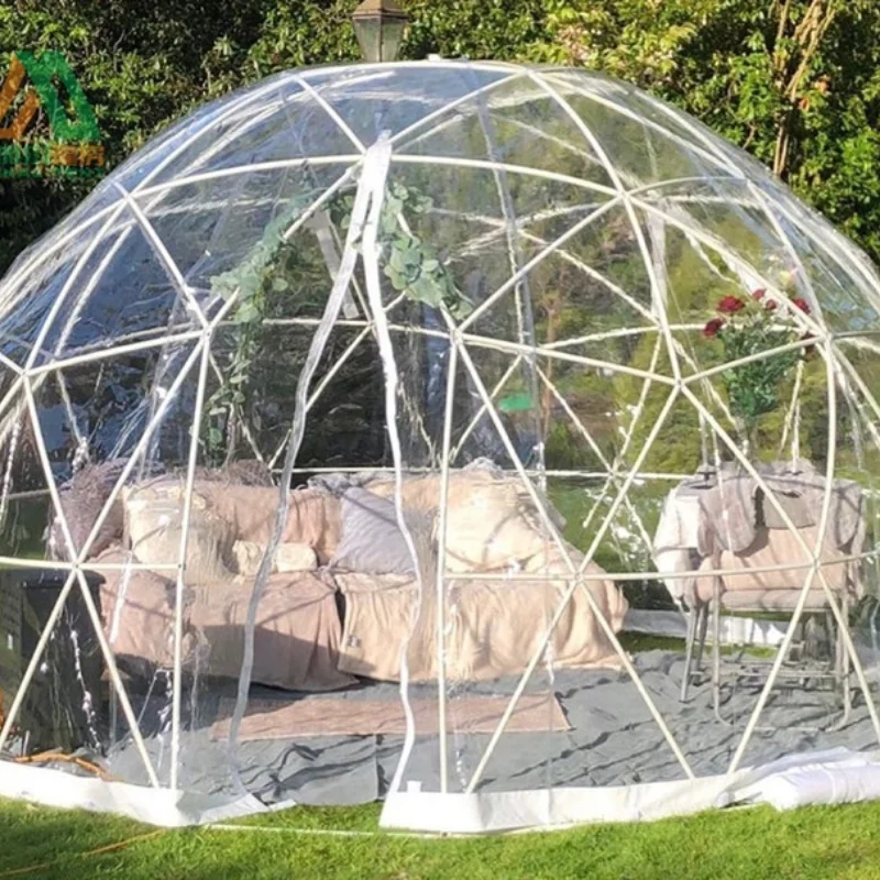 Outdoor camping TPU plastic garden igloo geodesic clear dome tents