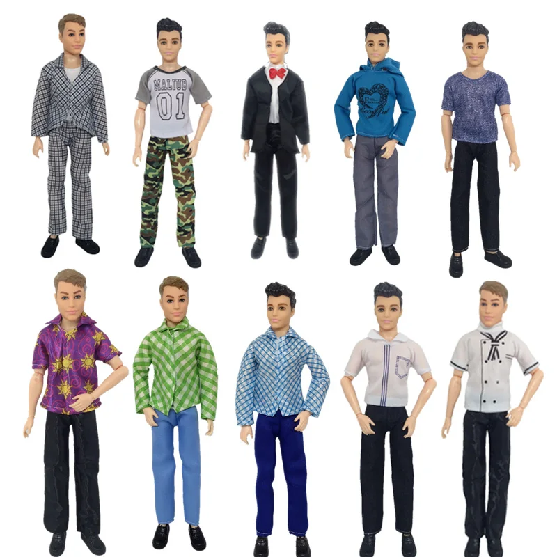 Ken Doll Clothes Doll Daily Wear Casual Suit Sweatshirt Pants Wedding Party Suit Man Male Doll Clothes For 30cm Doll Accessories