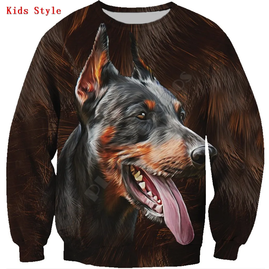 

Doberman Pinscher 3d printed Hoodies Pullover Boy For Girl Long Sleeve Shirts Kids Funny Animal Sweatshirt 02