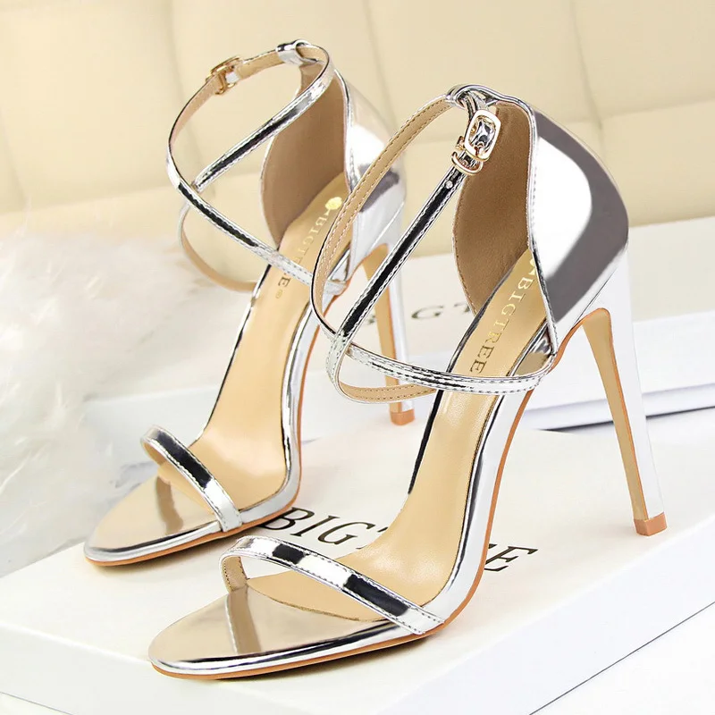 BIGTREE Shoes Buckle Strap High Heels 2024 New Women Heels Sandals Stiletto 11cm Sexy Heels Party Shoes Women Pumps Ladies Shoes