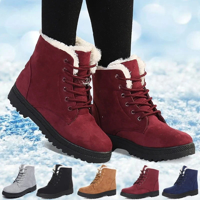 

2021 Women Boots Winter Ankle Boots For Women Winter Shoes Female Snow Boots Botas Mujer Warm Plush Shoes Woman Plus Size