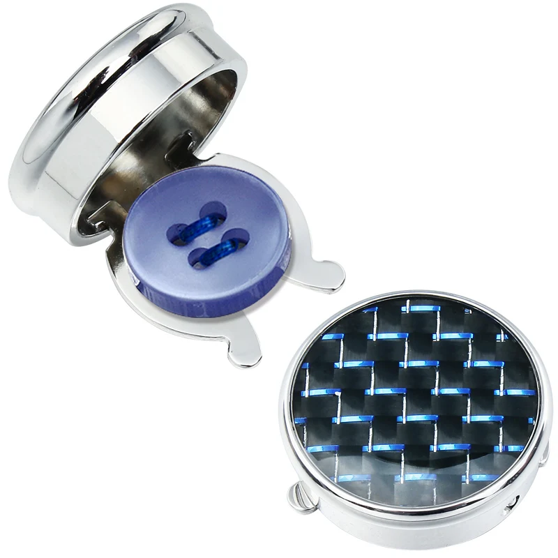 HAWSON New Button Covers for Men--Trendy Carbon Fiber Cufflinks Button 4 Colors Available Fashion Men's Accessories with Box